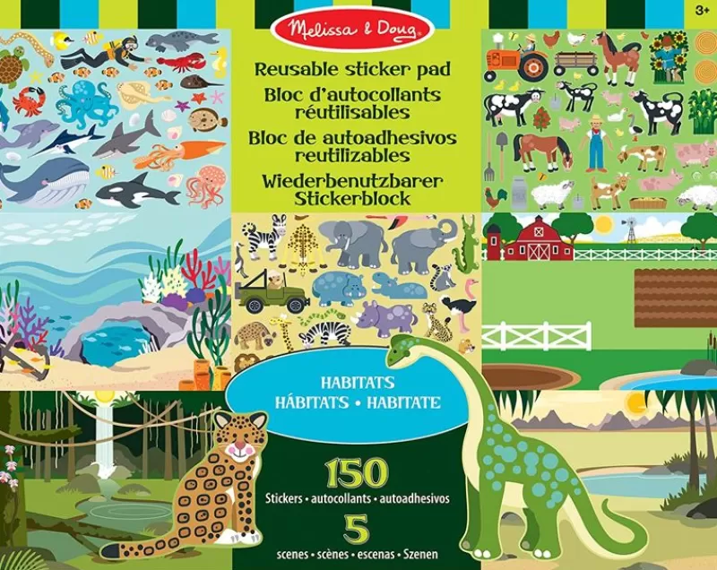 Melissa & Doug 150 Pegatinas Reutilizables - Habitats - ^ Actividades Creativas De Ocio