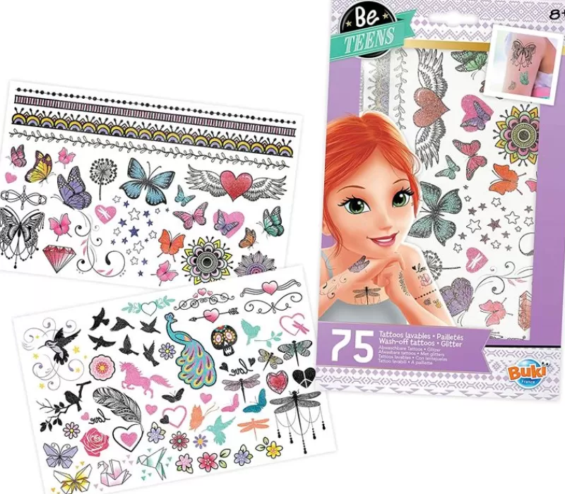 Buki France 75 Tatuajes Lavables Paillettes - ^ Actividades Creativas De Ocio