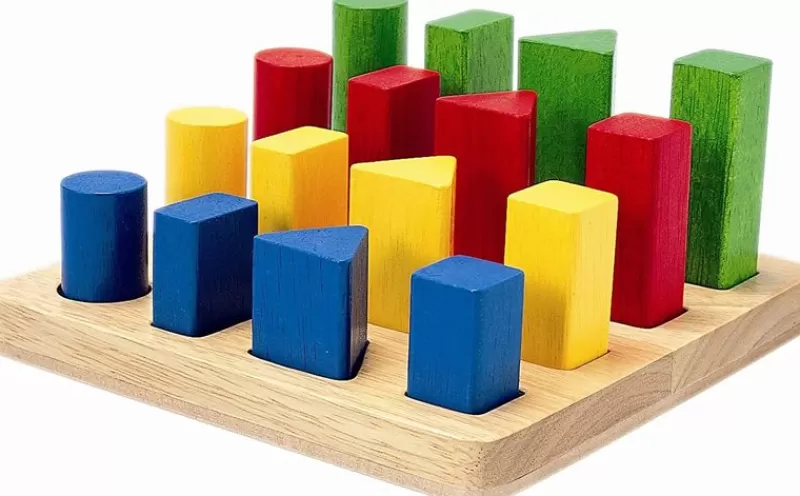 Plan Toys Bandeja De 4 Formas Geometricas - ^ Juegos Montessori