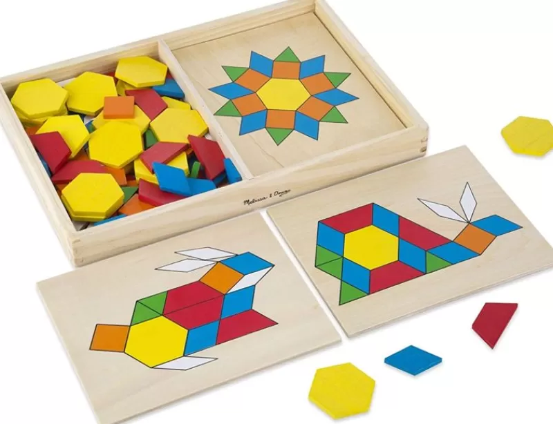 Melissa & Doug Bloques Y Tableros Con Motivos De Aprendizaje - ^ Juegos De Puzzle, Estrategia Y Logica