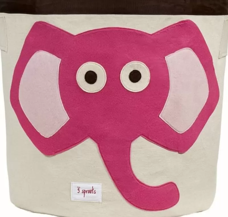 3 Sprouts Bolsa De Juguete Del Elefante Rosa - ^ Cajas De Juguetes Y Muebles De Almacenamiento