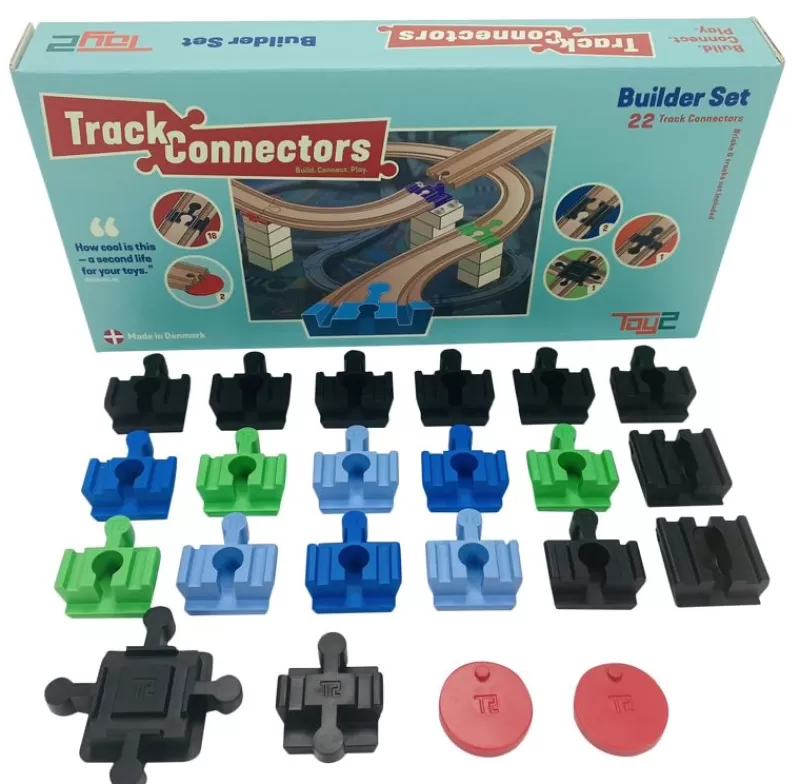 Toy2 Builder Set - 22 Conectores De Via - ^ Rails Brio