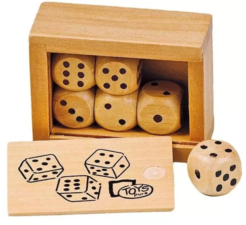 Goki Caja De 6 Dados De Madera - ^ Juegos De Cartas Y Dados