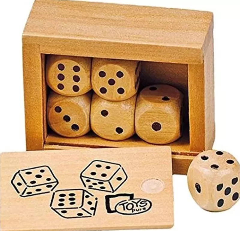 Goki Caja De 6 Dados De Madera - ^ Juegos De Cartas Y Dados