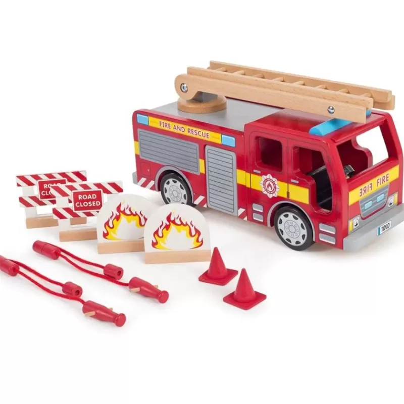 Bigjigs Toys Camion De Bomberos De Madera - ^ Los Bomberos, La Policía