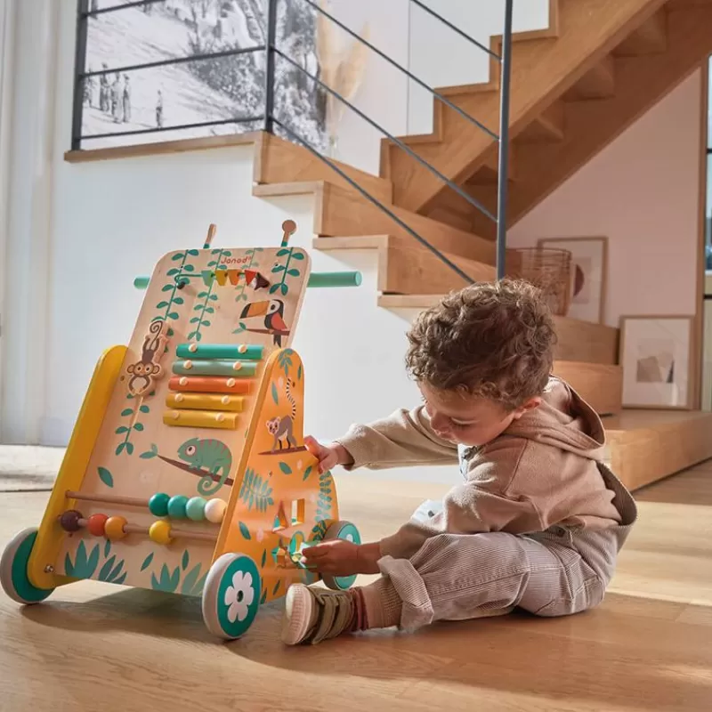 Janod Carrito Andador Multiactividades De Madera Tropik - ^ Carros De Paseo