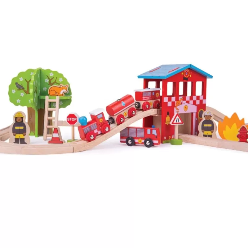 Bigjigs Toys Circuito De Tren Fuego Y Rescate - ^ Rutas Del Tren Brio