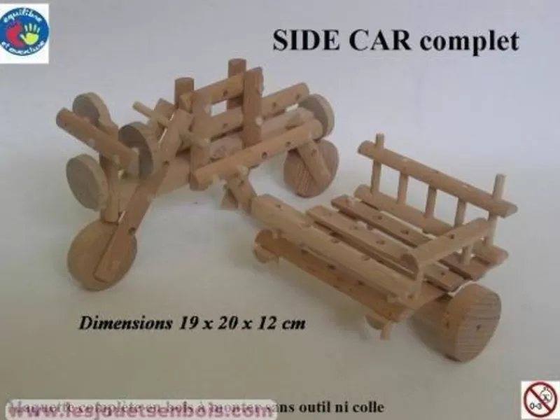 Equilibre et aventure Coche Lateral - Madera Natural - ^ Modelos Para Construir