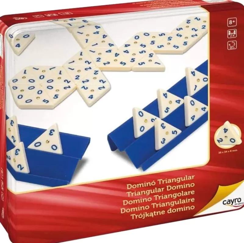 Cayro Domino Triangular - Caja De Metal - ^ Dominos, Loto Et Memory