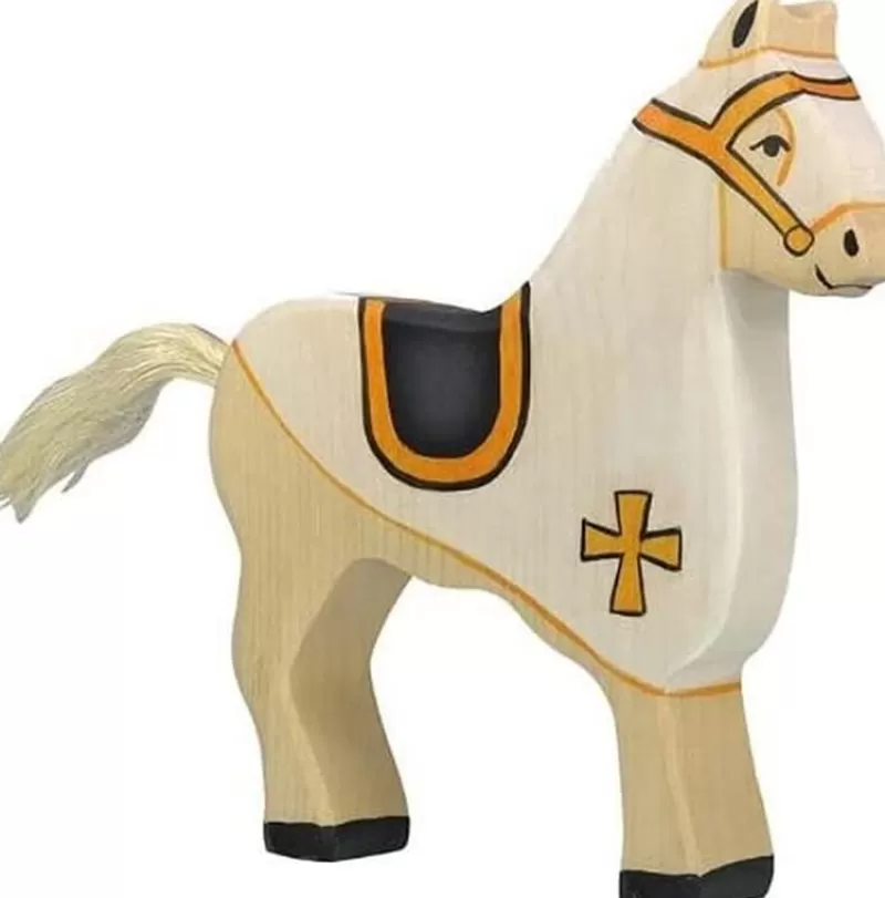 Holztiger Figura Caballo Del Caballero Blanco - ^ Caballos