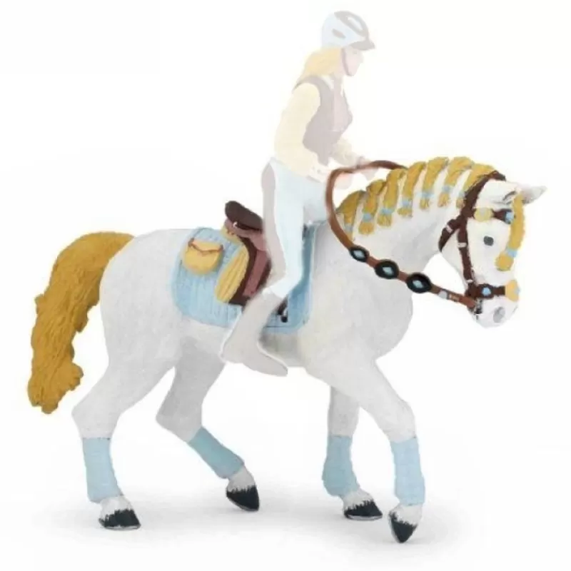 Papo Figura Caballo Jinete De Moda Azul - ^ Caballos