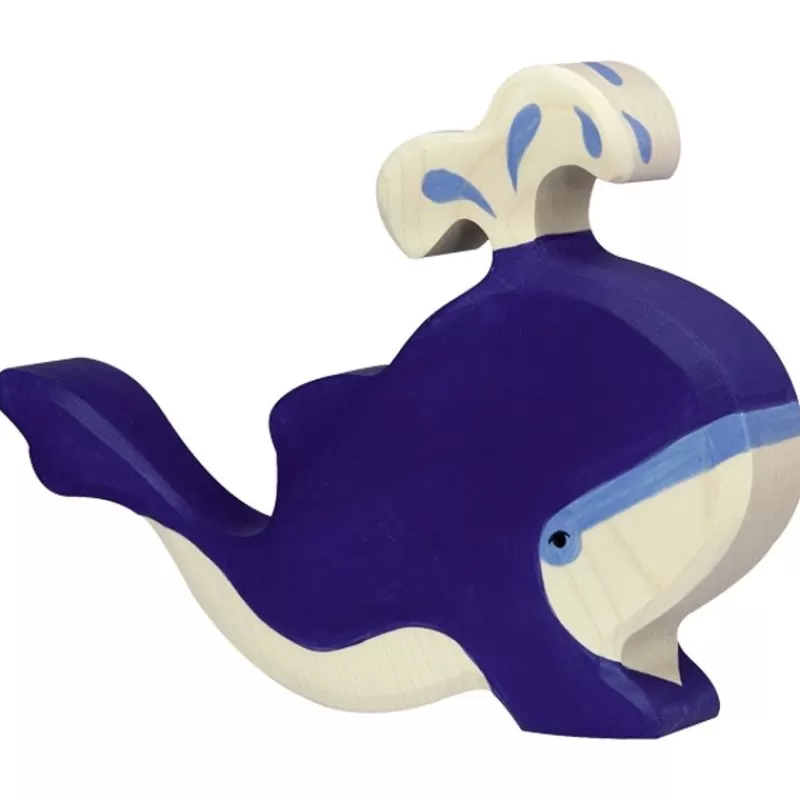 Holztiger Figura De Ballena Azul - Chorro De Agua - ^ Animales Marinos