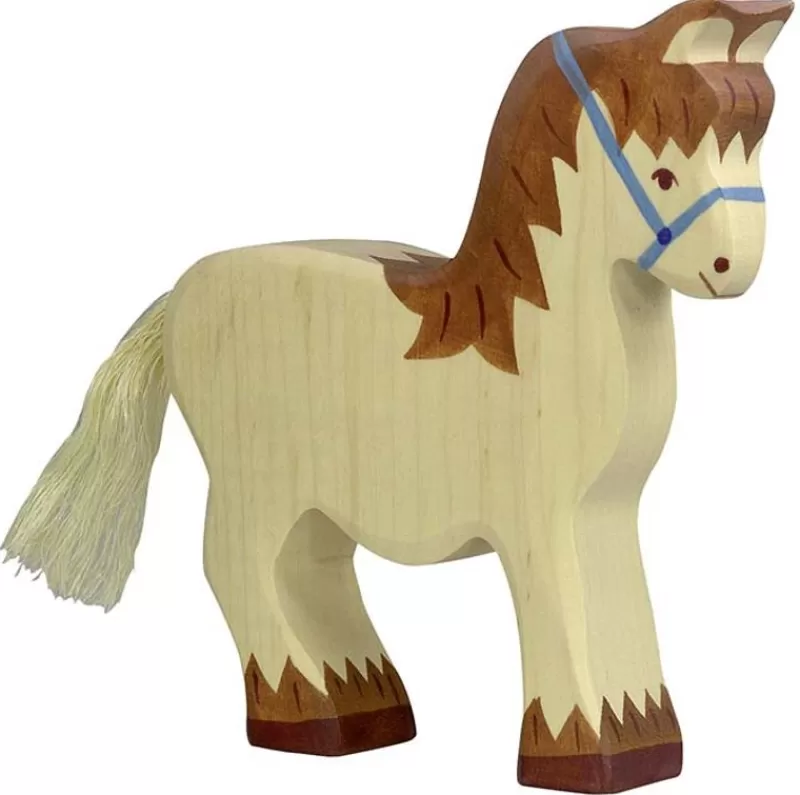 Holztiger Figura De Caballo De Tiro - ^ Caballos