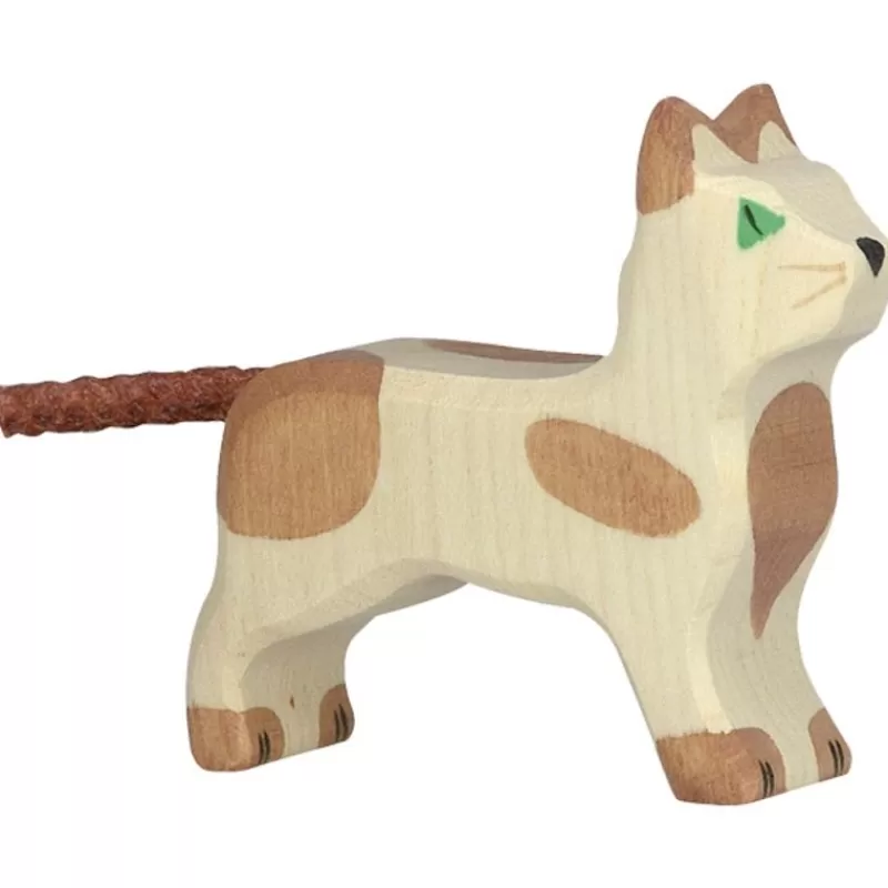 Holztiger Figura De Gato, Marron Y Blanco - ^ Perros Y Gatos