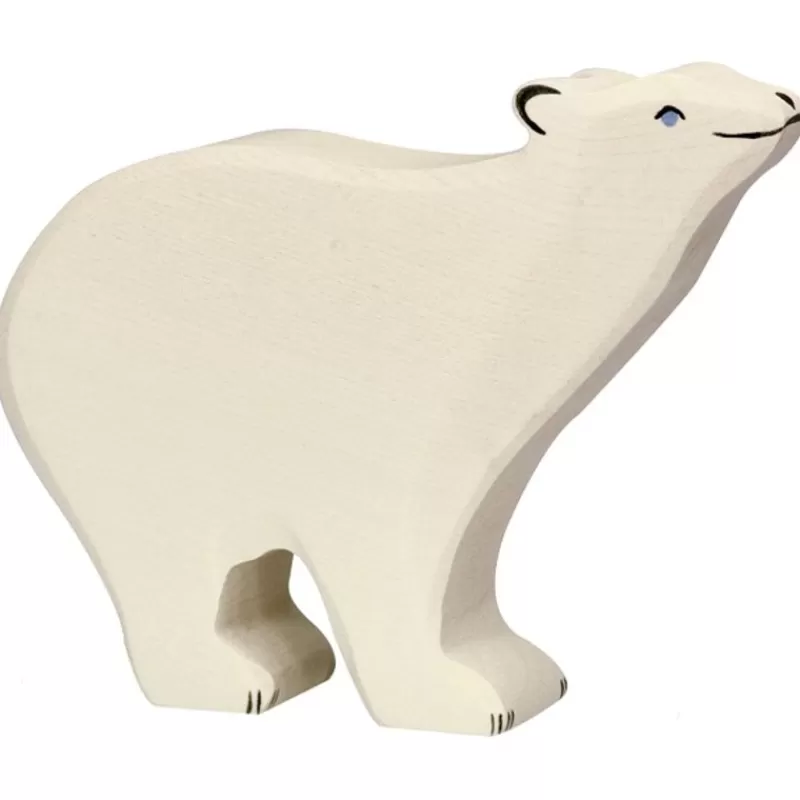 Holztiger Figura De Oso Polar - ^ Animales Marinos