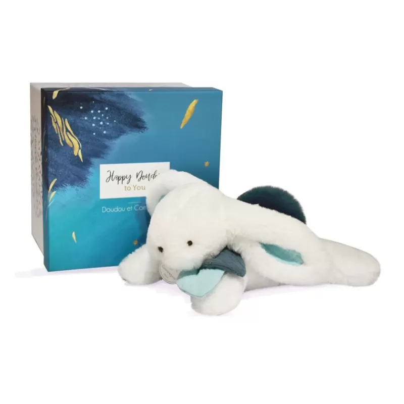 Doudou et Compagnie Happy Pop Lapin Pompon Paon - ^ Doudous