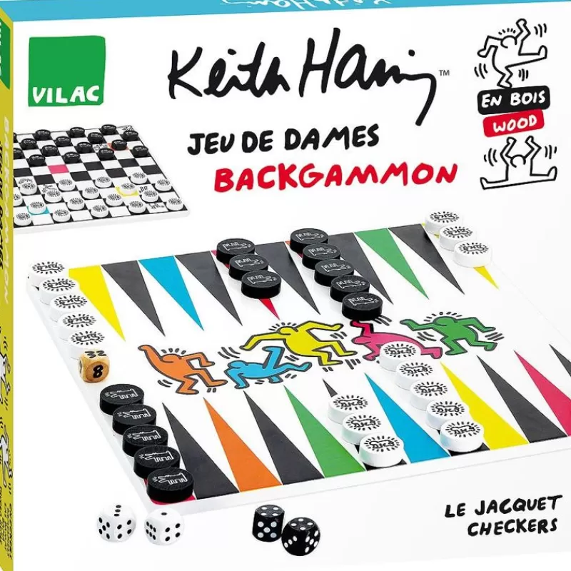 Vilac Jeu De Dames Backgammon Keith Haring - ^ Juegos De Puzzle, Estrategia Y Logica