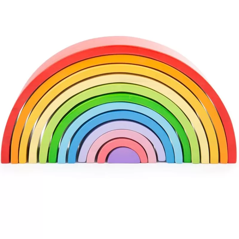 Bigjigs Toys Juego Arco Iris Grandes De Madera - ^ Juguetes Para El Aprendizaje Temprano Y La Motricidad