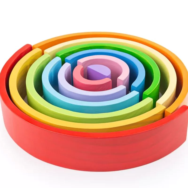 Bigjigs Toys Juego Arco Iris Grandes De Madera - ^ Juguetes Para El Aprendizaje Temprano Y La Motricidad