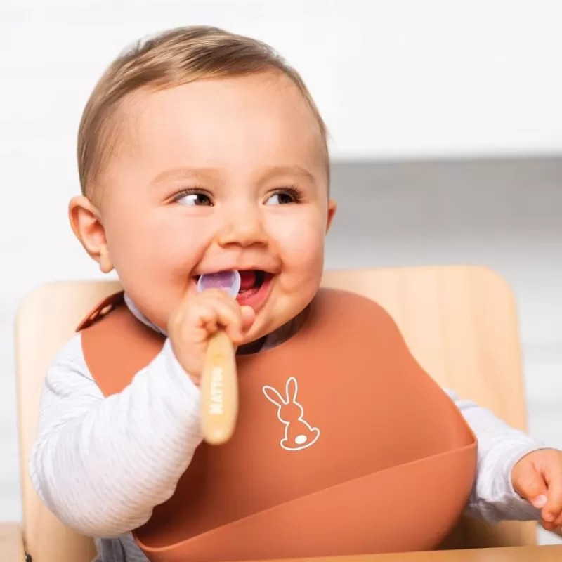 Nattou Juego De 4 Cucharas De Silicona Para Bebes - ^ Una Mesa