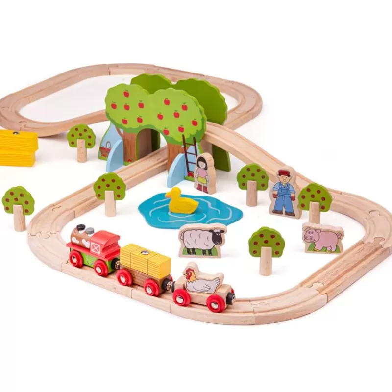 Bigjigs Toys Juego De Tren De Granja - ^ Rutas Del Tren Brio