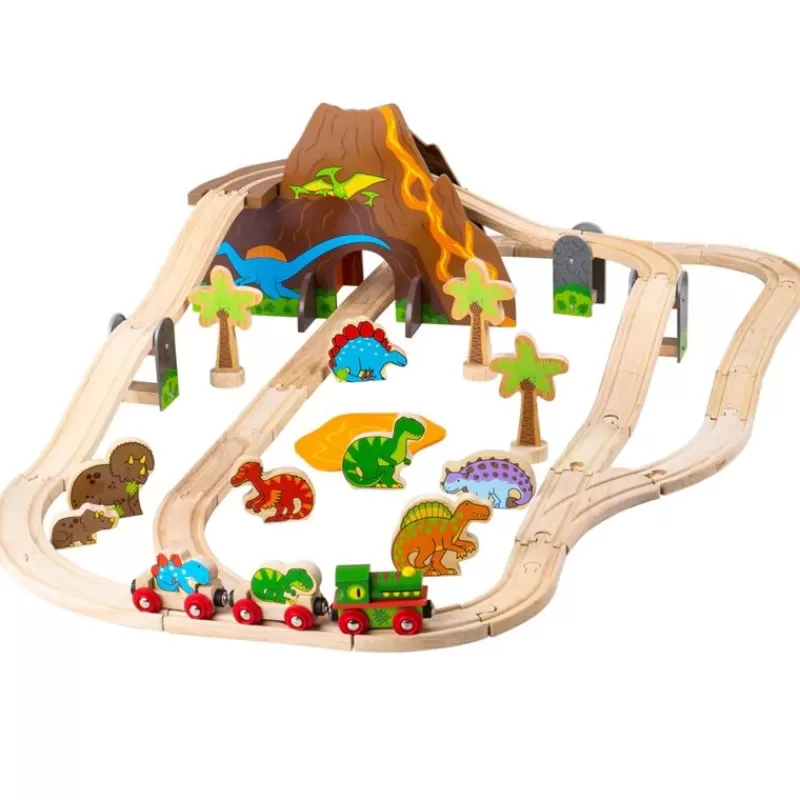 Bigjigs Toys Juego De Tren Dinosaurio - ^ Rutas Del Tren Brio