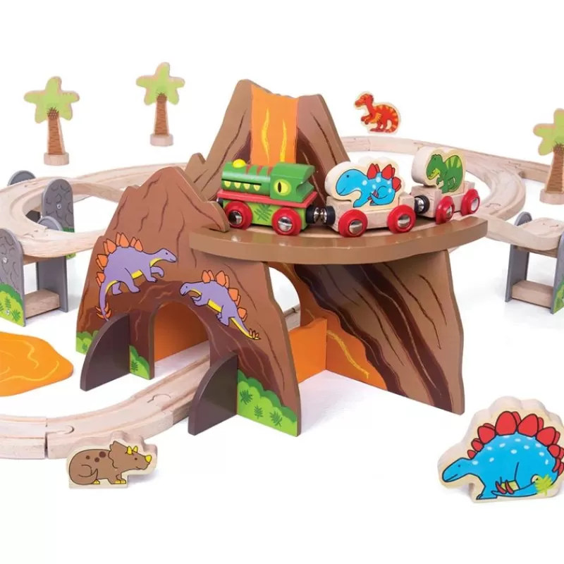 Bigjigs Toys Juego De Tren Dinosaurio - ^ Rutas Del Tren Brio