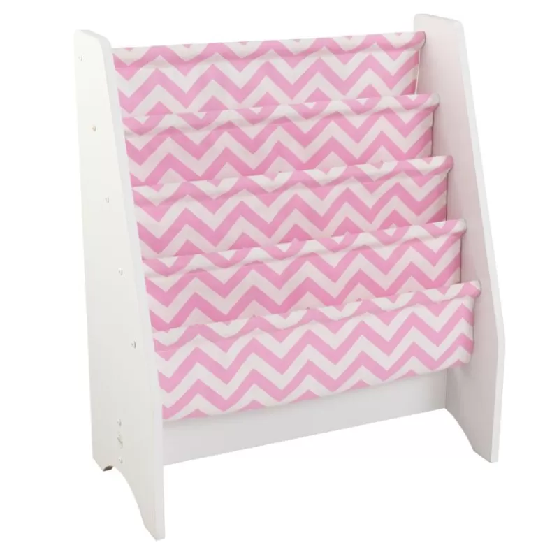 Kidkraft Libreria Blanca - Motivo Rosa - ^ Cajas De Juguetes Y Muebles De Almacenamiento