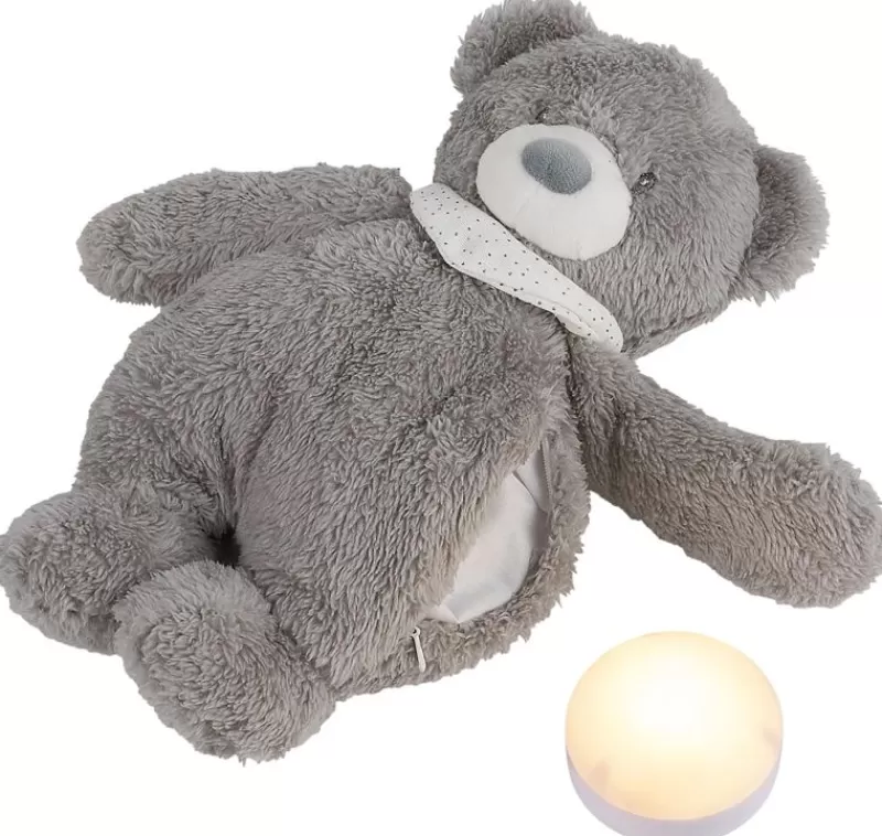 Nattou Luz De Noche De Peluche Oso Sleepy - Gris - ^ Linternas Y Lámparas De Noche