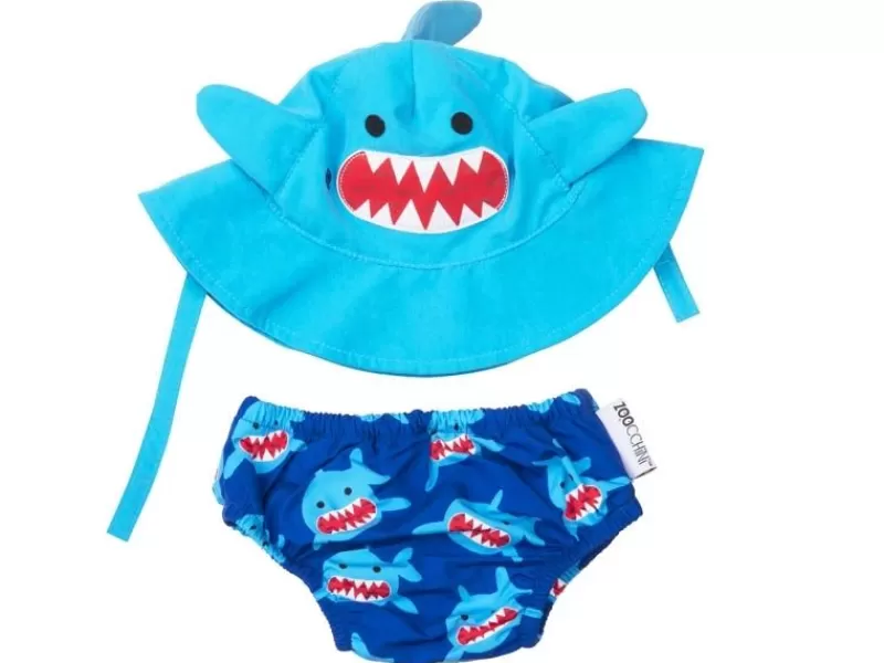 Zoocchini Maillot Y Gorra De Tiburon (3-6M) - ^ Barcos, Juguetes Para El Agua Y La Playa