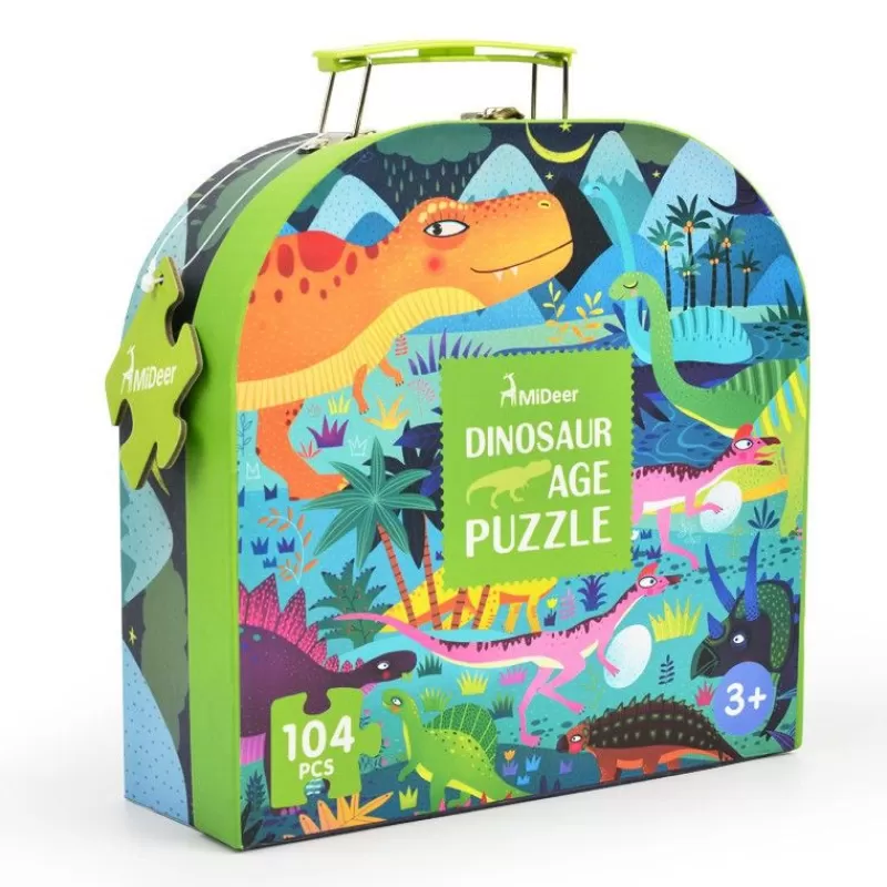 Mideer Maleta Puzzle My Dinosaur 104 Pcs - ^ Puzzles De 100 A 200 Piezas