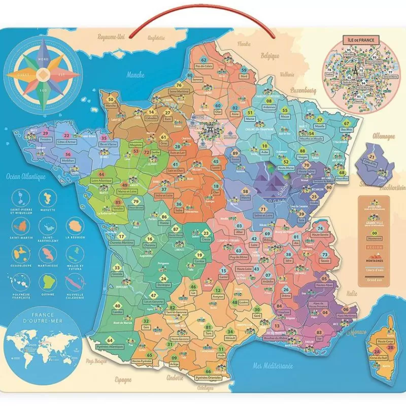 Vilac Mapa Educativo Magnetico De Francia - ^ Aprender Divirtiéndose