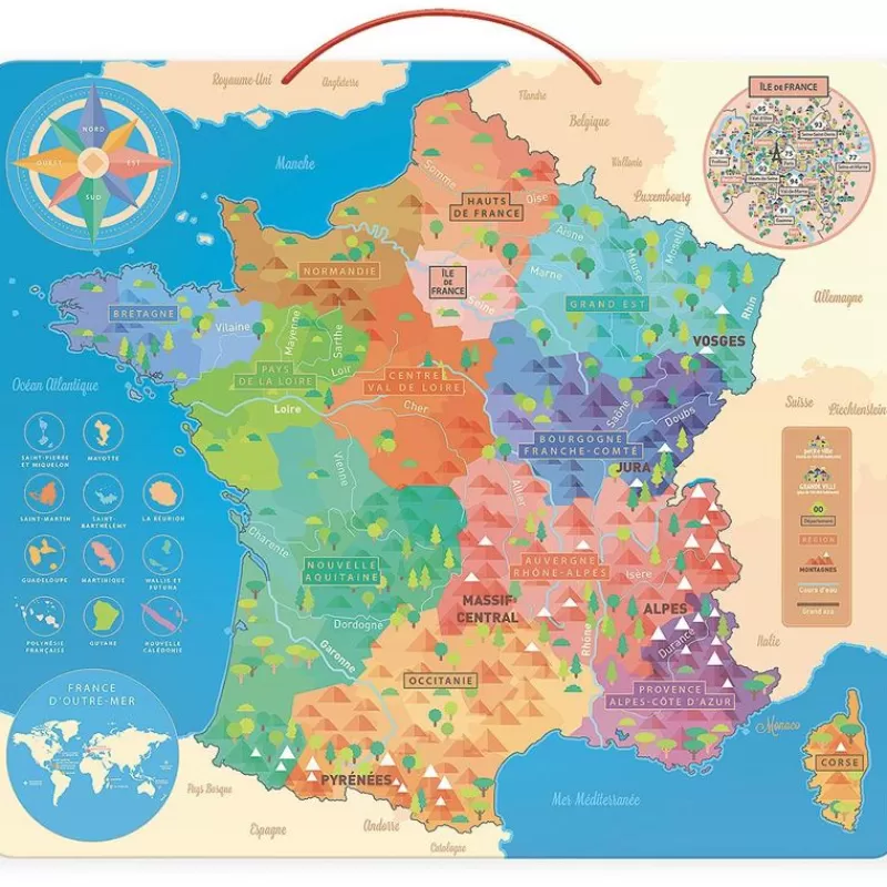 Vilac Mapa Educativo Magnetico De Francia - ^ Aprender Divirtiéndose