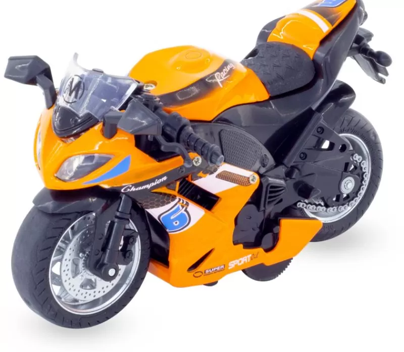 Ulysse Motocicleta En Miniatura De Friccion Naranja ^ Ciclistas En Miniatura