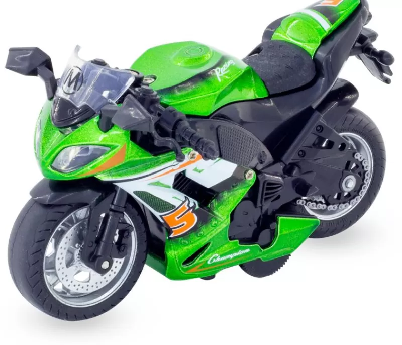 Ulysse Motocicleta En Miniatura De Friccion Verde ^ Ciclistas En Miniatura