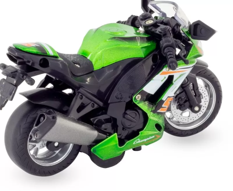 Ulysse Motocicleta En Miniatura De Friccion Verde ^ Ciclistas En Miniatura