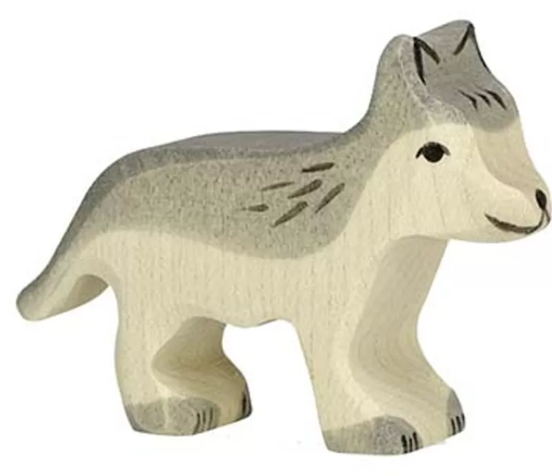 Holztiger Pequena Figura De Lobo - ^ Animales Salvajes