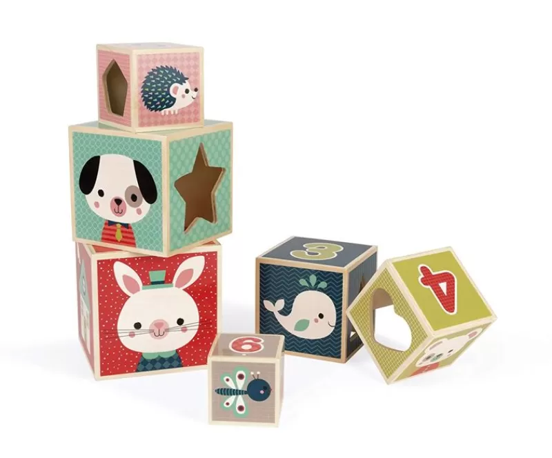 Janod Piramide 6 Cubos Baby Forest - ^ Bloques Y Juguetes Apilables