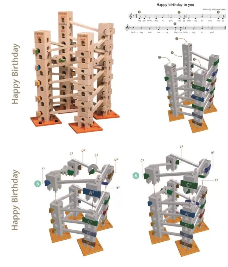 Xyloba Pista Melodica De Marmol Happy Birthday - ^ Circuitos Y Toboganes De Bolas