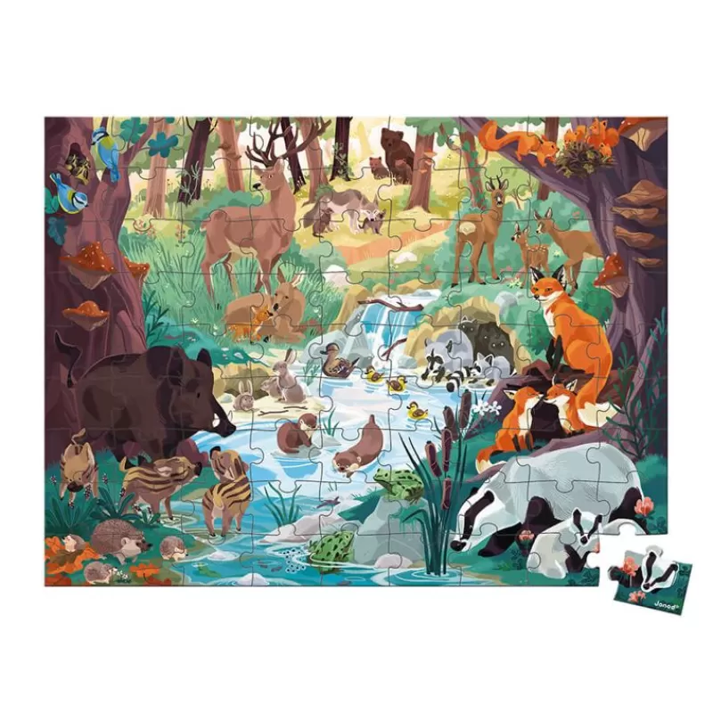 Janod Puzle De 81 Piezas Huellas De Animales - ^ Puzzles De 50 A 80 Piezas