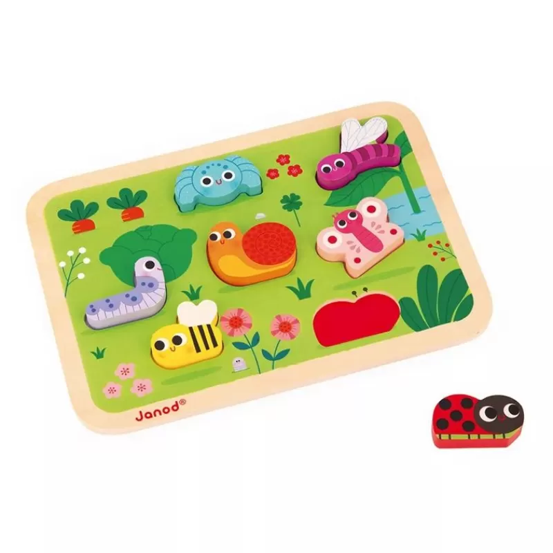 Janod Puzzle Chunky De Madera Jardín - ^ Puzzles Para Niños