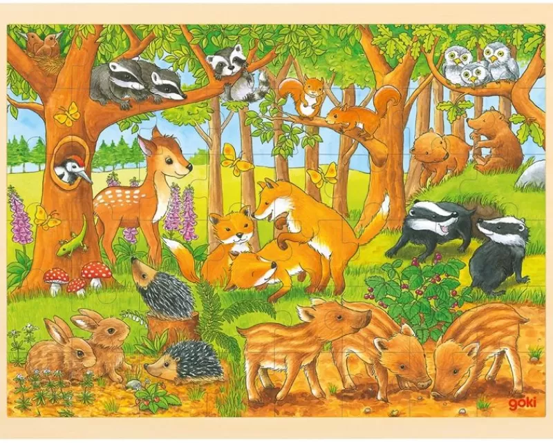 Goki Puzzle De Animales Del Bosque - ^ Puzzles De 20 A 48 Piezas