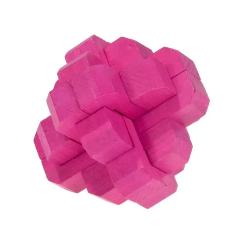 Fridolin Puzzle De Bambu El Nudo Redondo Magenta - ^ Puzzles Y Rompecabezas