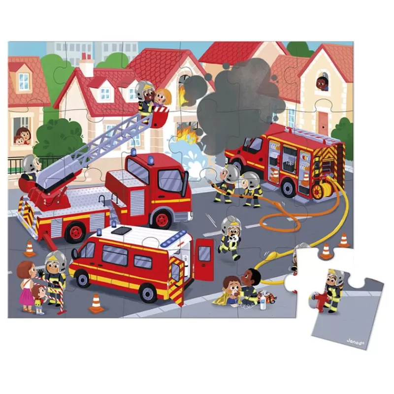 Janod Puzzle De Bomberos 24 Piezas - ^ Puzzles De 20 A 48 Piezas