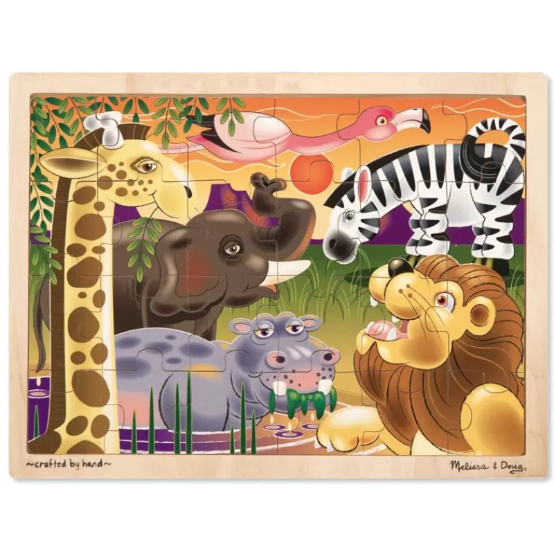 Melissa & Doug Puzzle De Las Llanuras Africanas - ^ Puzzles De 20 A 48 Piezas