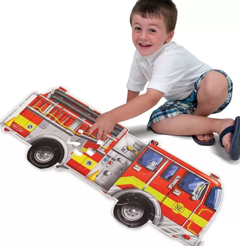 Melissa & Doug Puzzle Del Camion De Bomberos Gigante - ^ Puzzles De 20 A 48 Piezas