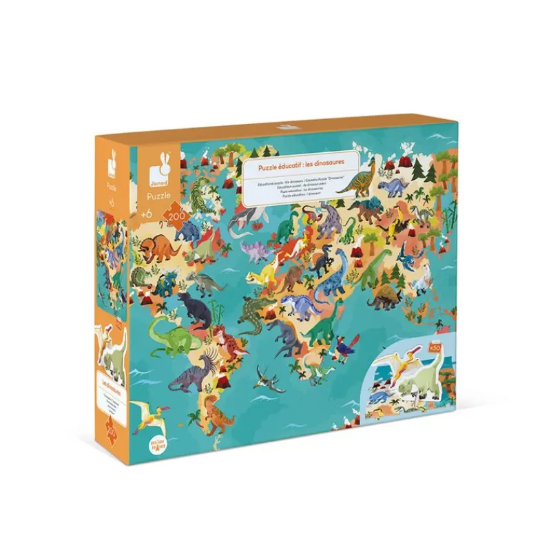 Janod Puzzle Educativo De 200 Piezas Dinosaurios - ^ Puzzles De 100 A 200 Piezas