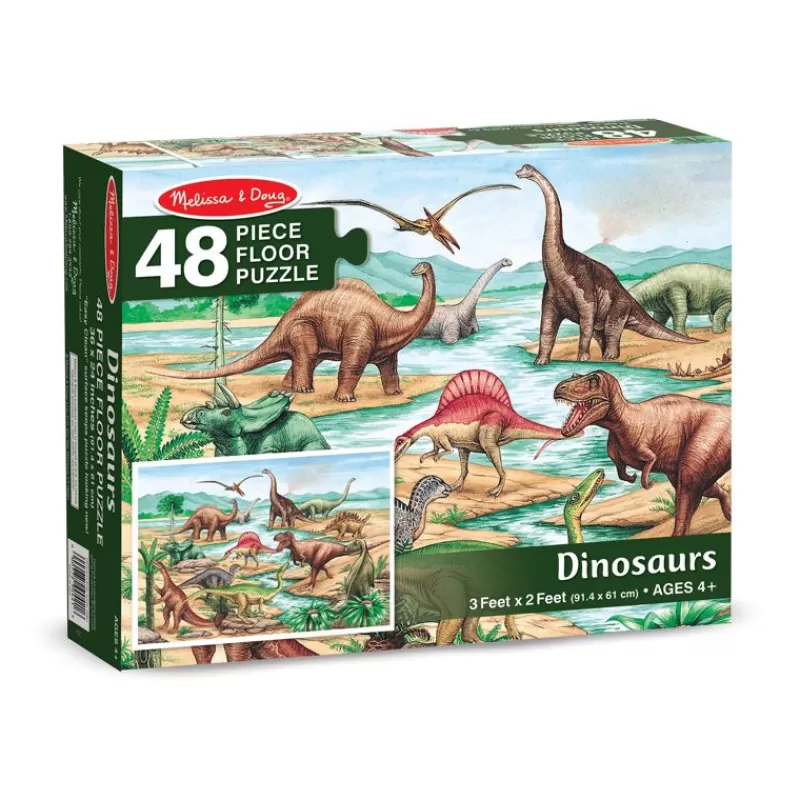 Melissa & Doug Puzzle Gigante De Dinosaurios - ^ Puzzles De 20 A 48 Piezas