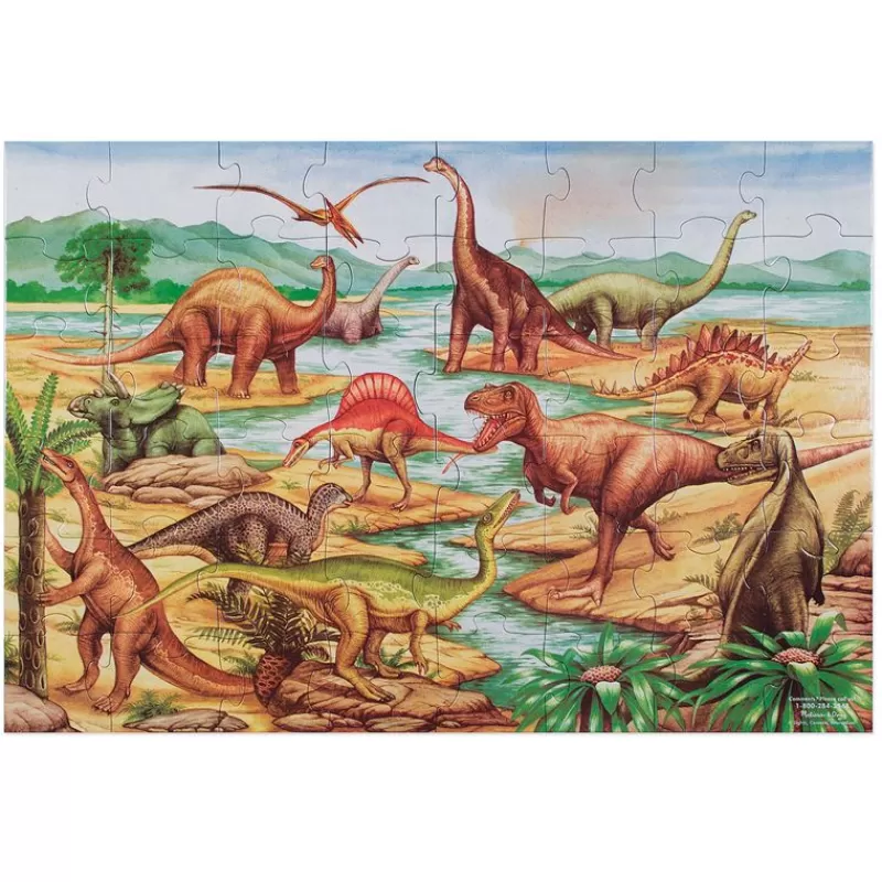 Melissa & Doug Puzzle Gigante De Dinosaurios - ^ Puzzles De 20 A 48 Piezas