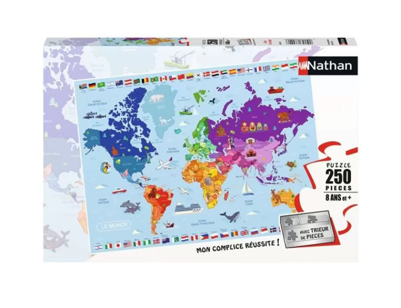 Nathan Puzzle Mapa Del Mundo 250 Piezas - ^ Puzzles De 250 Piezas Y Más